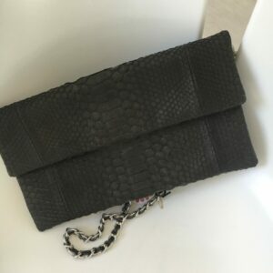 Pochette Emma Kaki Python véritable