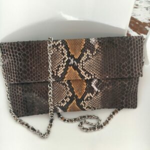 Pochette Emma multi gold Python véritable